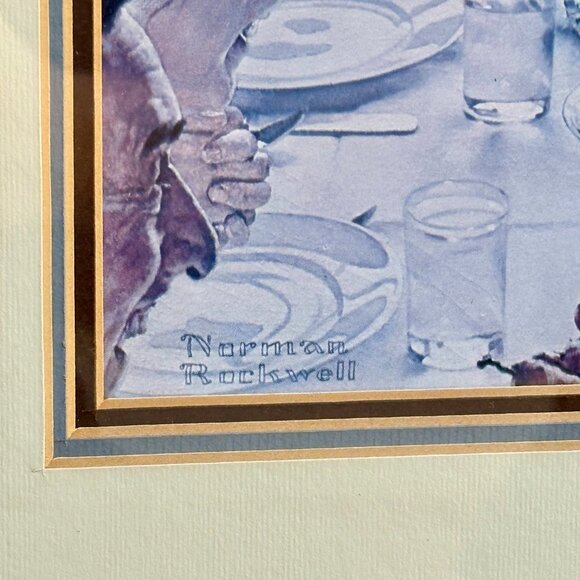 framed vintage Norman Rockwell "Freedom from Want" also known as "The Thanksgivi - Picture 3 of 7